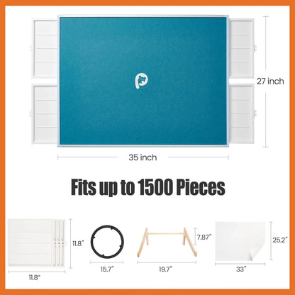 ⏰Last Day Sale $29⏰ Rotating Puzzle Board with Drawers and Cover, Tilt &Lazy Susan