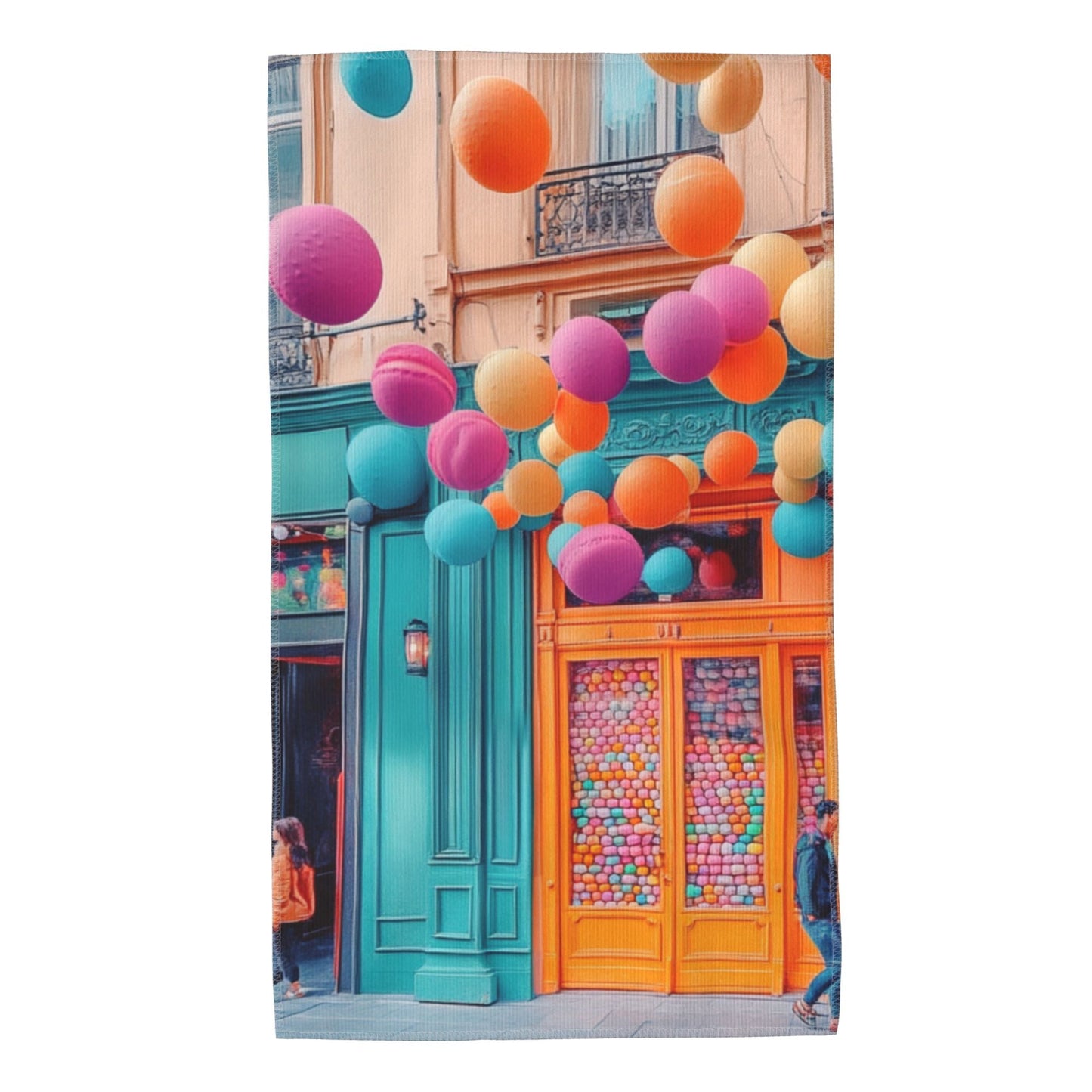 Colorful Balloon Street Scene Ultra-Soft Towel - 27.5x15.7 Inches, Lightweight, Reusable, Travel-Friendly