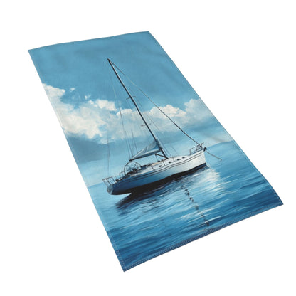 Sailboat Design Ultra-Soft Towel - 27.5x15.7 Inches, Portable, Machine Washable, Multi-Purpose Essential