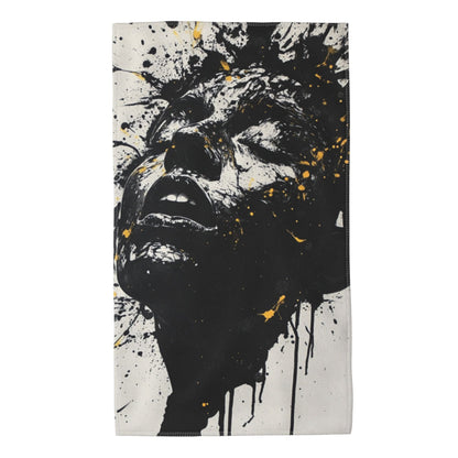 Abstract Black and Gold Art Towel - 27.5x15.7 Inches, High Absorbency & Machine Washable